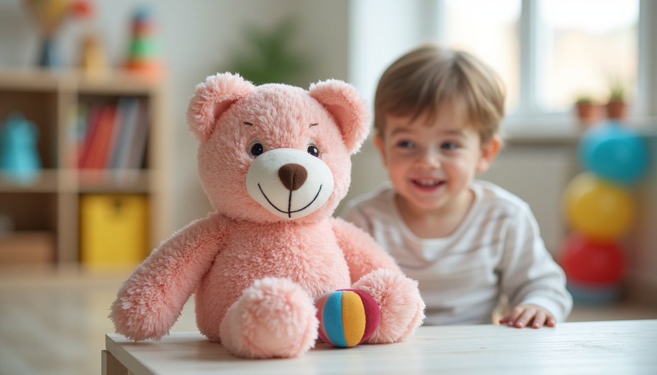 Un copil zâmbitor la grădinița din Ploiești, înconjurat de jucării și cărți, simbolizând un mediu educațional primitor.